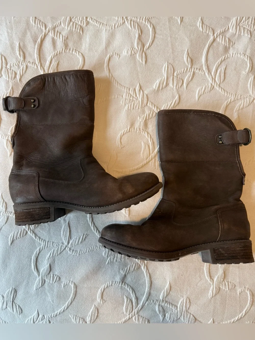 UGG Women’s Dark Brown Aldon Buckle Mid-Calf Boots